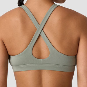Camiseta Deportiva para Mujer, 80% Spandex, 20% Elastano, Diseño de Cuello en V Profundo, Alta Calidad, Espalda Cruzada, para Gimnasio, Atletismo, Aire Libre, Casual, Secado Rápido, Acanalada - Product Image 4