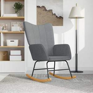 Sillón Mecedora Gris Claro para Sala de Estar - Product Image 1