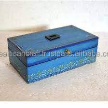 Caja decorativa de almacenamiento de joyas de recuerdo de madera con color esmaltado para joyas de niñas y mujeres - Product Image 2