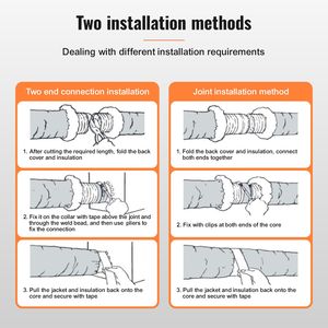 Tubo Flessibile Isolato per Asciugatrice da 1,5 m, Lungo 7,6 m, con 2 Morsetti per Tubi, Protezione a 3 Strati Resistente per Impianti HVAC e Riscaldamento, Ideale per Appartamenti - Product Image 5