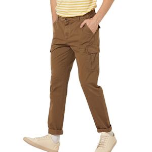 BD กางเกงคาร์โก้ผู้ชาย, ผ้าฝ้ายสีดำทอลายทแยงกระเป๋าสไตล์ลำลองมี6กระเป๋า - Product Image 2