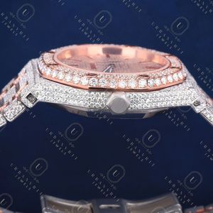 Reloj de Lujo Tonneau de Cuarzo, Acero Inoxidable con Incrustaciones de Diamantes, Detalles en Oro Rosa, Pantalla Analógica, Cierre Desplegable, 41 mm, Unisex - Product Image 4