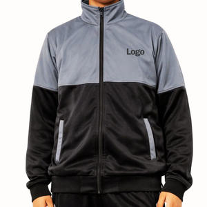 Chaqueta Deportiva de Invierno Transpirable de Forro Polar de Algodón con Cierre Completo para Hombre, Chaqueta Deportiva de Entrenamiento para Gimnasio con Bloques de Color - Product Image 1