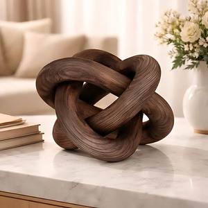 Guirnaldas Decorativas de Madera Estilo Boho Moderno para Casa de Campo, Juego de Cadenas de Madera de Pino Talladas a Mano con Cuentas - Product Image 3