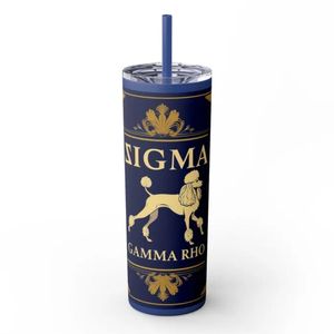 20oz Sigma Gamma Rho <b>Skinny</b> Tumbler Stylish Insulated Stainless Steel Travel Drink Cup Reusable Sorority Drinkware Gift with - Product Image 1
