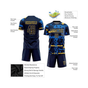 ชุดฟุตบอล โพลีเอสเตอร์ 100% ระบายอากาศได้ดีและแห้งเร็ว ชื่อทีมสั่งทำพิเศษ - Product Image 3