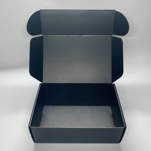 Caja de Cartón Corrugado Negra con Logotipo Personalizado de Fábrica, Caja de Embalaje para Envíos y Transporte - Product Image 1