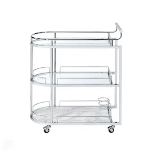 Chariot de service en métal fait main, nouvelle tendance, chariot de luxe moderne, mobilier d'hôtellerie pour hôtel, restaurant, maison, céramique moderne - Product Image 2