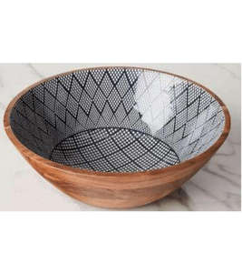 Bol de service en bois enduit d'émail au design moderne Meilleure vente Bol de service en bois réutilisable multifonctionnel pour plats de cuisine moderne - Product Image 1