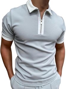 Polo pour hommes à demi-zip, respirant, tricoté, uni, rouge, manches courtes, haute qualité, 100% coton, technique, vente en gros - Product Image 4