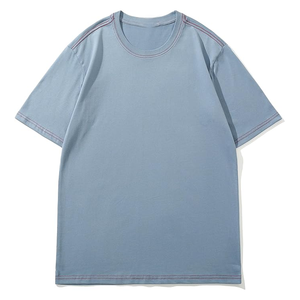 Vente directe usine – Nouveau T-shirt décontracté vintage à col contrastant pour homme, coupe ample, 100 % coton, haute qualité, vente en gros - Product Image 1