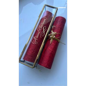 Handmade Antique Brass Glass Scroll <b>Box</b> Rectangular Keepsake Jewelry Case Decorative Metal Wedding Invitation Storage <b>Box</b> Gift - Product Image 3