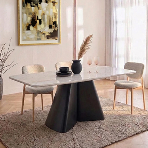 Luxury Dining <b>Table</b> With Marble Top Spacesave Dining <b>Table</b> Oval Top - Product Image 6