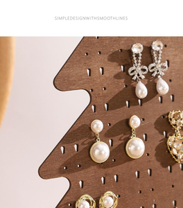 Support de présentation de bijoux en bois en forme de sapin de Noël, organisateur décoratif pour boucles d'oreilles, colliers et bagues, pour la maison, les boutiques et les bijouteries - Product Image 2