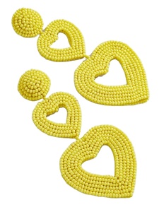 Pendientes de corazón pequeños hechos a mano de lujo en multicolor elegante con bordado de cuentas para mujeres y niñas con estilo último diseño - Product Image 2