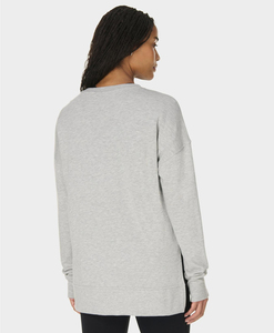 Sweat-shirt en molleton à col rond pour femme, personnalisé avec un logo brodé, imprimé, décontracté, surdimensionné, manches longues, polyester/coton - Product Image 2