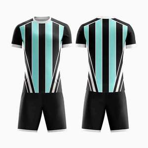 Ensemble de maillots de football jaunes unisexes, col en V, manches courtes, nom d'équipe personnalisé, imprimé géométrique écologique, kit en polyester respirant - Product Image 3