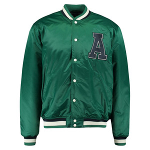 Chaqueta Varsity de Satén Personalizada de Alta Calidad para Hombre, Transpirable, con Bloques de Color y Mangas de Satén Resistentes al Viento, Tallas Grandes - Product Image 4