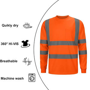 Camisetas de Seguridad Reflectantes para Construcción, Camisetas de Trabajo de Alta Visibilidad para Hombre, Camisetas de Manga Larga con Logotipo Personalizado - Product Image 4