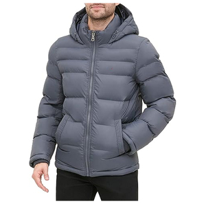 Blouson d'hiver matelassé personnalisé pour homme, en coton, épais et chaud, en toile, grandes tailles, avec patchwork et impression personnalisée - Product Image 2