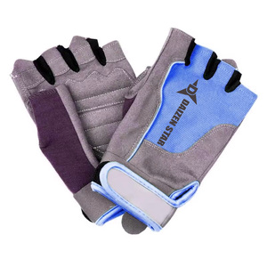 Guantes de Gimnasio Daizen Star de Medio Dedo, de Cuero PU, Gris y Rosa, con Correa de Muñeca Ajustable, para Entrenamiento Físico, Unisex - Product Image 5
