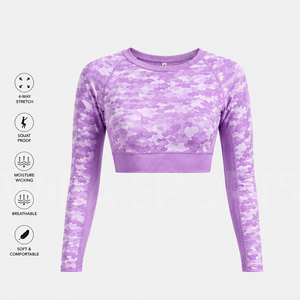 Ensemble de yoga pour femmes de haute qualité : haut à manches longues et leggings taille haute respirants, extensibles et écologiques pour l'entraînement en salle de sport - Product Image 5