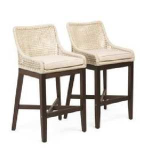 Tabouret de bar très vendu, avec pieds en teck et assise en rotin de haute qualité et durable ; adapté à une utilisation en intérieur et en extérieur. - Product Image 2