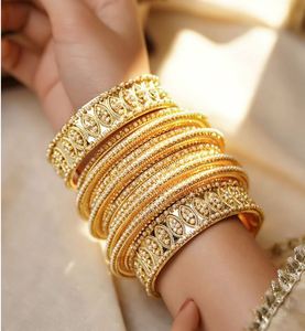 Women's 24K Gold Plated Brass Bangles Crystal Rhinestone Imitation Pearl Channel Setting Classic Wedding Jewelry Third Party - Product Image 2