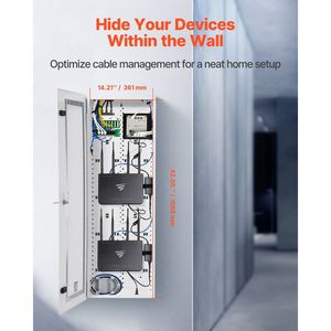 Gabinete de Red Multimedia Ventilado de 42 Pulgadas con Puerta Abatible, Caja de Gestión de Cables y Sistema de Cableado - Product Image 2