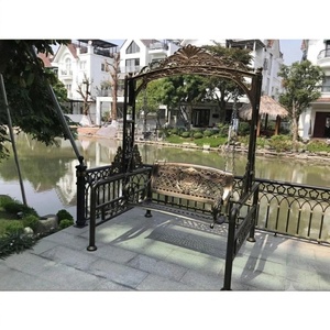 Wrought iron garden <b>swing</b> – Exquisite patterned design, rust-resistant, easy to assemble – Custom-made wrought iron <b>swing</b> - Product Image 4