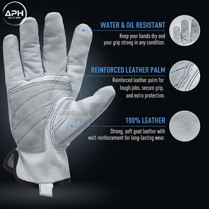 Guantes de Trabajo de Cuero Premium con Protección Contra Impactos, Palma y Dedos Reforzados, Muñequera Ajustable, para Uso Industrial y en Talleres - Product Image 5