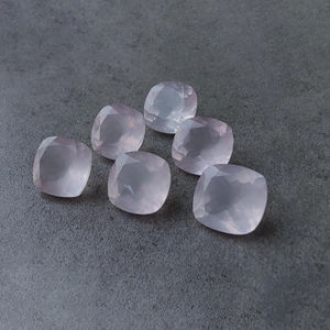 Cuarzo Rosa Facetado, Corte Cuadrado, Corte Cojín, Calibrado, Gema Rosa Suelta - Product Image 3