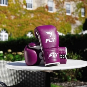 Gants de boxe d'entraînement en cuir PU rose Fly, avec lacets, et gants de boxe confortables de qualité supérieure en cuir artificiel. - Product Image 4