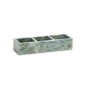Plateau organisateur rectangulaire en marbre blanc naturel à deux compartiments, fait main, plateau de vanité en pierre, porte-bijoux, multi-usages, décoratif - Product Image 4