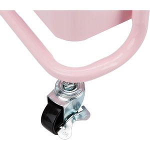 Chariot de cuisine roulant à 3 niveaux rose poudré, organisateur de rangement multifonctionnel en métal avec roues verrouillables, organisateur portable - Product Image 4