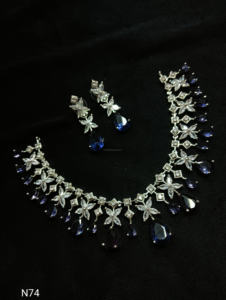 Classic American Diamond Bridal Jewelry <b>Set</b> Two-Piece Necklace and Earrings <b>for</b> <b>Wedding</b> Fashionable Classic Style - Product Image 4