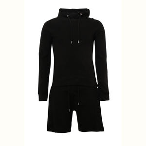 Ensemble deux pièces personnalisé avec broderie et sérigraphie, comprenant un sweat à capuche délavé à l'acide et un short de survêtement vieilli pour homme - Product Image 4