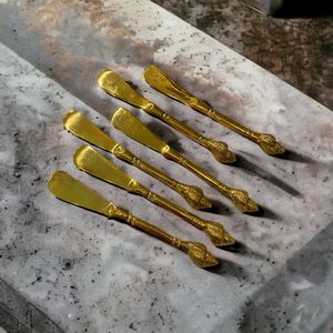 มีดเนยทองเหลืองแท้ ดีไซน์วินเทจ สำหรับทาเนย ชีส แยม ขนมปัง ทนทาน ทำด้วยมือ อุปกรณ์บนโต๊ะอาหารในครัว - Product Image 1