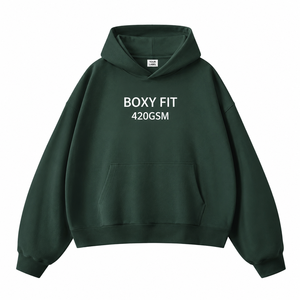 Hoodie surdimensionné coupe ample en molleton de coton premium 420 GSM, personnalisable, fabricant OEM pour marque privée - Product Image 1