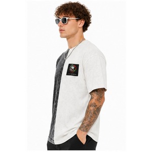 T-shirts en coton tricoté léger 100 % pour hommes, couleur unie, style streetwear, personnalisables, effet délavé, anti-plis, respirants, vente en gros - Product Image 2