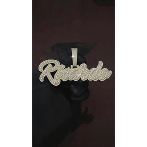 Collar Personalizado con Nombre Riconda, Diamantes Moissanite, Estilo Hip Hop, Cadena Brillante, Joyería, Regalo - Product Image 1