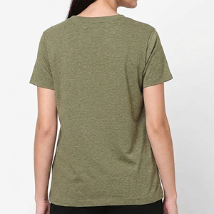 Camiseta de Verano para Mujer, Cuello Redondo, Manga Corta, Color Sólido, 100% Algodón Ecológico, Precio al por Mayor - Product Image 5