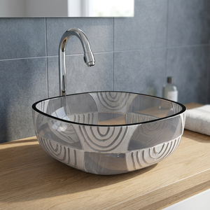 Commercial Rectangular Ceramic Countertop Wash Basin Single Hole Porcelain Bathroom Vanity Sink Bowl - Product Image 2