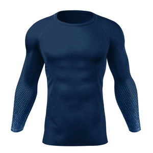 Rashguard OEM ODM Rashguard pour hommes, imprimé par sublimation, en spandex, Rashguard BJJ, Rashguard de gym, Rashguard de surf, Rashguard de plongée, Chemises de compression MMA - Product Image 1