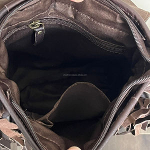 Nouveau personnalisé à la mode usiné à la main en cuir frange sacs à main femmes luxe à carreaux coeur et imprimé floral véritable sac à bandoulière - Product Image 6