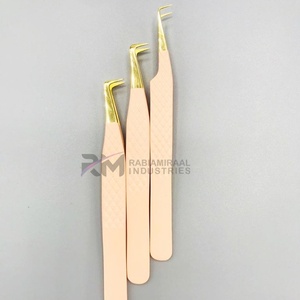 แหนบดึงขนตา RMI Precision Diamond Grip ปลายเคลือบทอง 24k สแตนเลสสตีลเคลือบสีนู้ด ขนาด 10 มม. ปลายเรียบ - Product Image 3