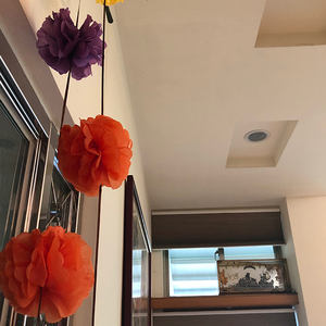 Decoraciones para fiestas de bodas 12 'de longitud Guirnalda de flores de papel hecha a mano ecológica Suministros para uso en interiores - Product Image 2