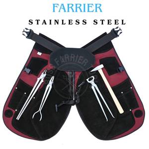 Kit d'outils de fermeur équin avec extracteur de sabots, pince à sabots à tête ronde, pince à sertir, tablier et marteau de fermeur - Product Image 3