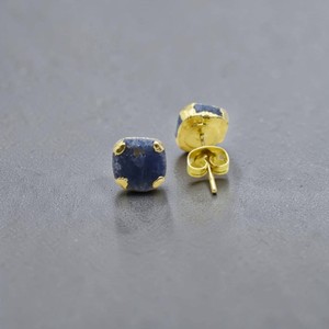 ต่างหูเพชรพลอยไพลินสีน้ำเงินแท้ รับรองโดยผู้เชี่ยวชาญ ขายส่ง สำหรับผู้หญิง ชุบทอง 14K พลอยดิบ ดีไซน์มินิมอล สไตล์สปริง - Product Image 2
