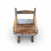 DIVADI Siège en bois de bateau récupéré, durable, artisanal, écologique, canapé une place avec rangement dissimulé, pour maison, villa, hôtel, style rustique